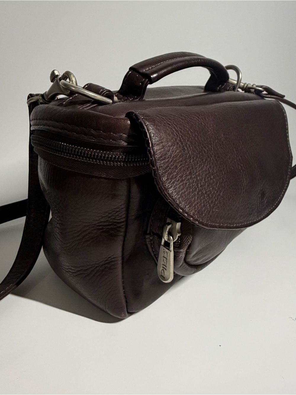 Piel Vintage leather crossbody bag handmade Colombia brown bag genuine leather
